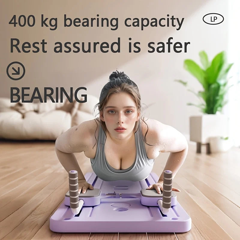 Multifunktionales Bauchmuskel-Trainingsboard mit Push-up-Griffen – Rutschfeste Fitnessplatte & Rebound-Beintrainer für Pilates & Muskelaufbau zu Hause