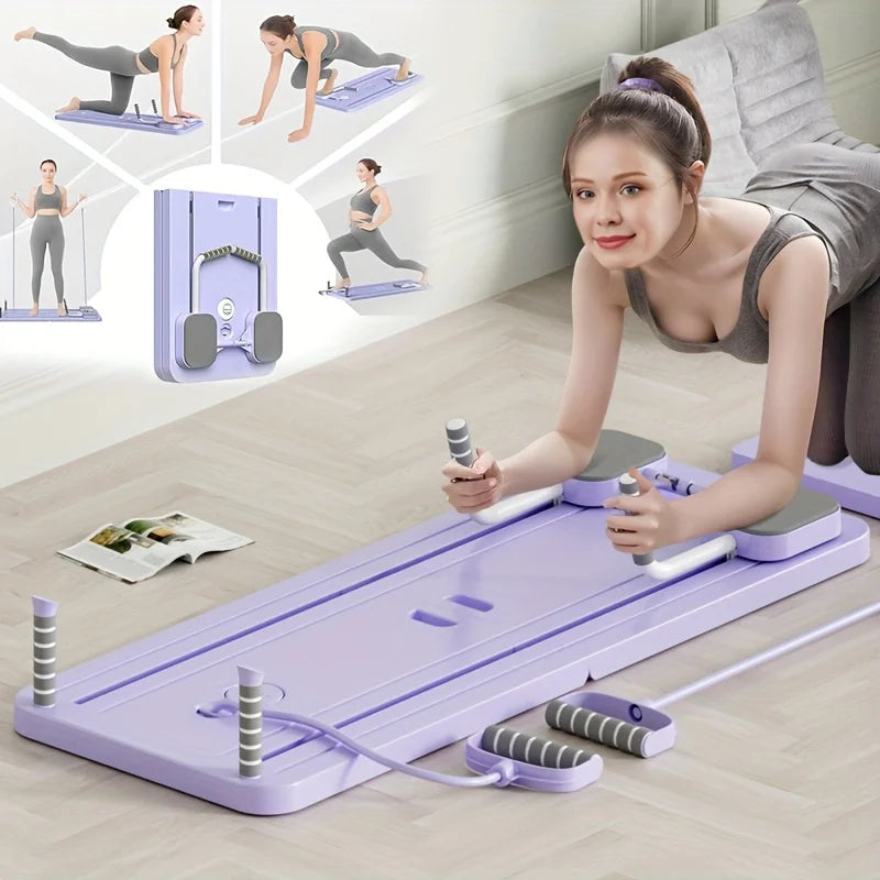 Multifunktionales Bauchmuskel-Trainingsboard mit Push-up-Griffen – Rutschfeste Fitnessplatte & Rebound-Beintrainer für Pilates & Muskelaufbau zu Hause