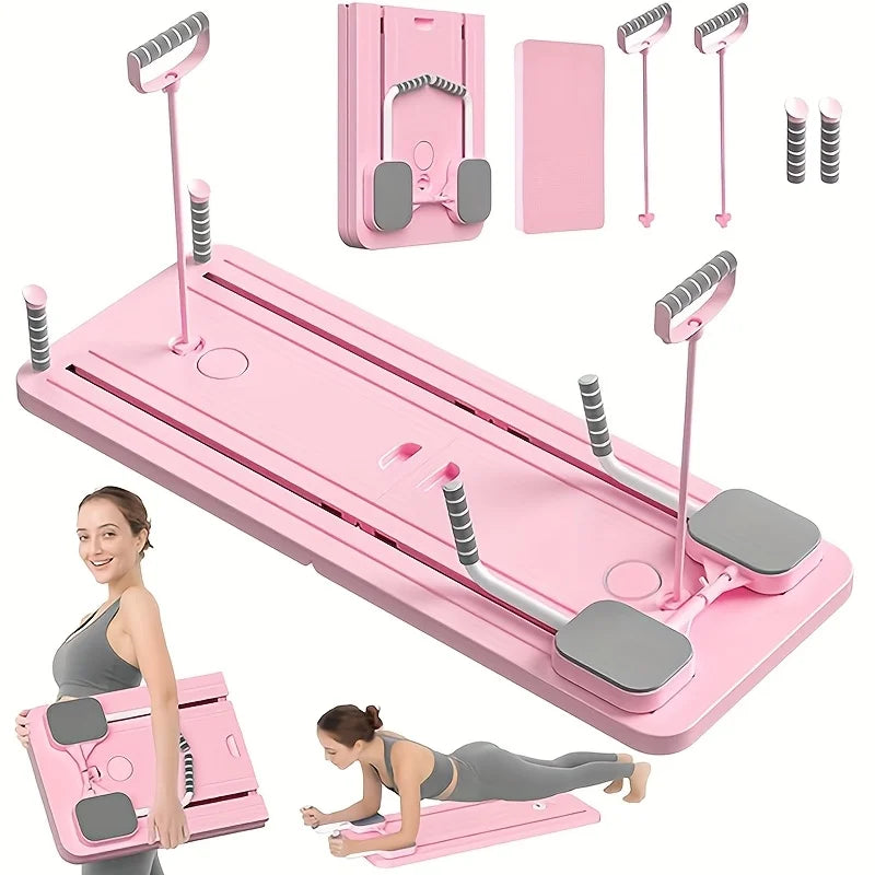 Multifunktionales Bauchmuskel-Trainingsboard mit Push-up-Griffen – Rutschfeste Fitnessplatte & Rebound-Beintrainer für Pilates & Muskelaufbau zu Hause
