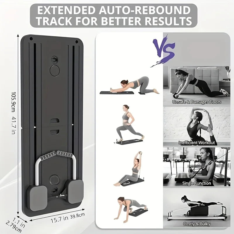 Multifunktionales Bauchmuskel-Trainingsboard mit Push-up-Griffen – Rutschfeste Fitnessplatte & Rebound-Beintrainer für Pilates & Muskelaufbau zu Hause