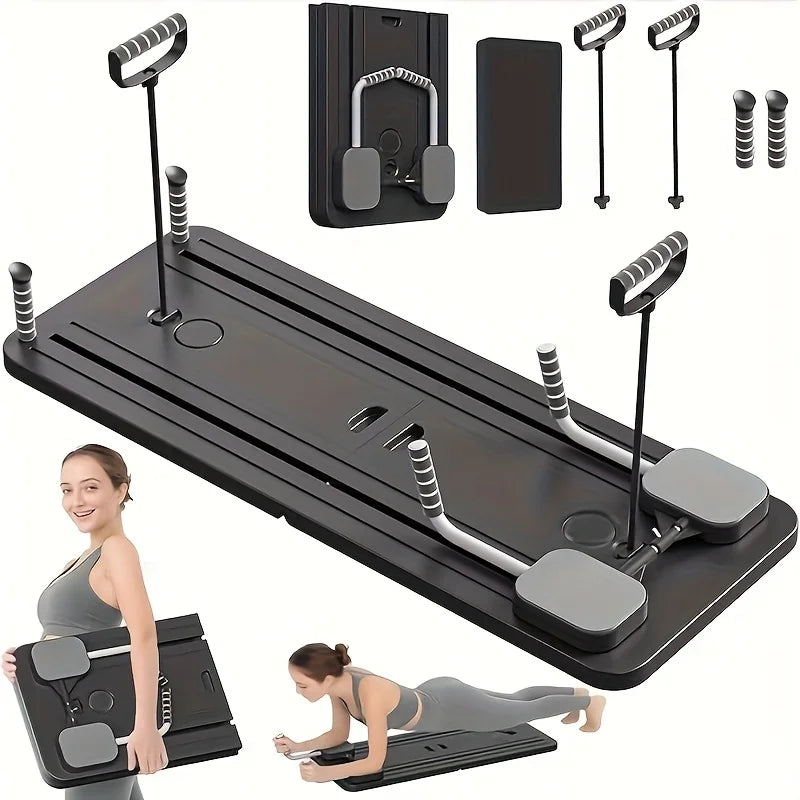 Multifunktionales Bauchmuskel-Trainingsboard mit Push-up-Griffen – Rutschfeste Fitnessplatte & Rebound-Beintrainer für Pilates & Muskelaufbau zu Hause