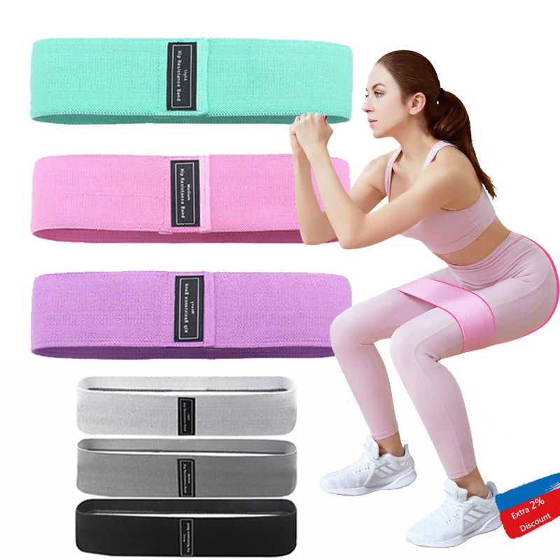 Widerstandsband aus Textil – Rutschfestes Fitnessband für Ganzkörpertraining in 3 Stärken