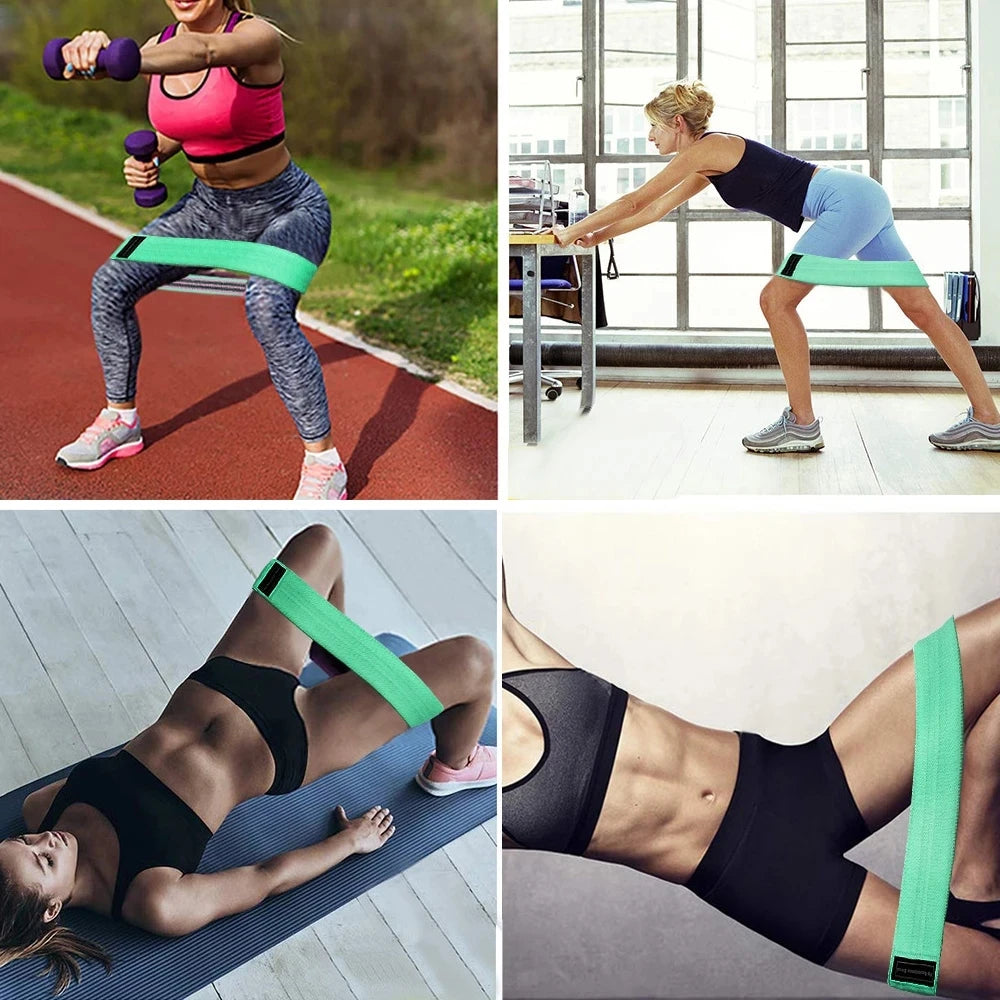 Widerstandsband aus Textil – Rutschfestes Fitnessband für Ganzkörpertraining in 3 Stärken