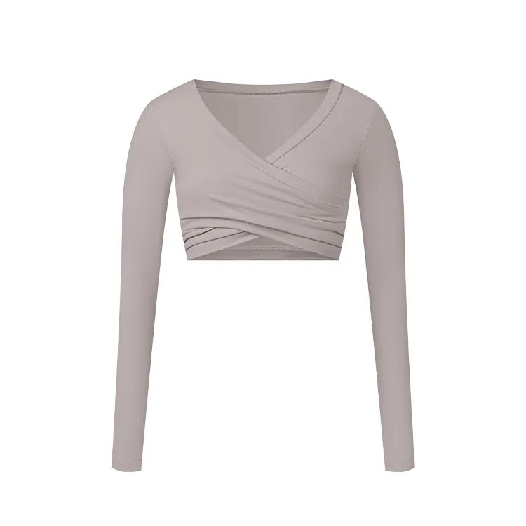 Sport Crop Top – Langärmeliges, schnelltrocknendes Gym Shirt für Yoga und Workout