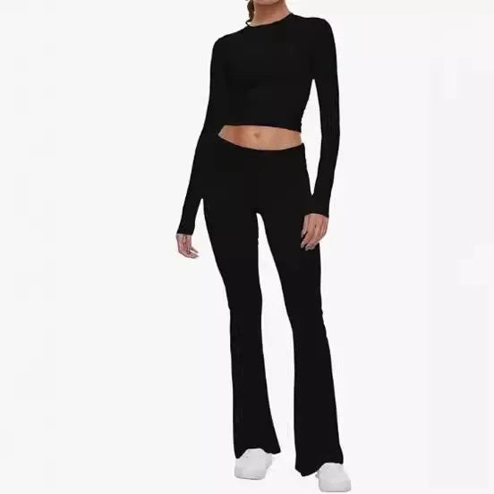 Luxuriöses Modal-Loungewear-Set – Langarmshirt & Schlaghose