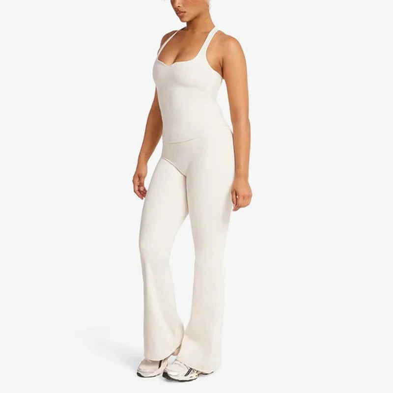Euro-Amerikanisches Yoga-Set – Ärmelloses Figurbetontes Activewear für Damen
