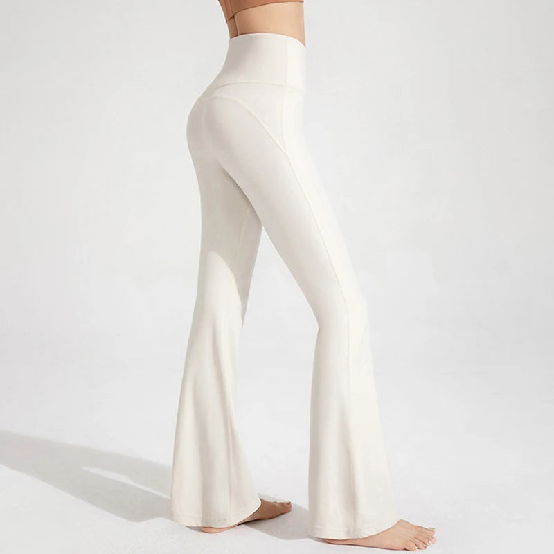 Figurformende High-Waist Bell-Bottom Fitnesshose – Hüftlift & Elastisch
