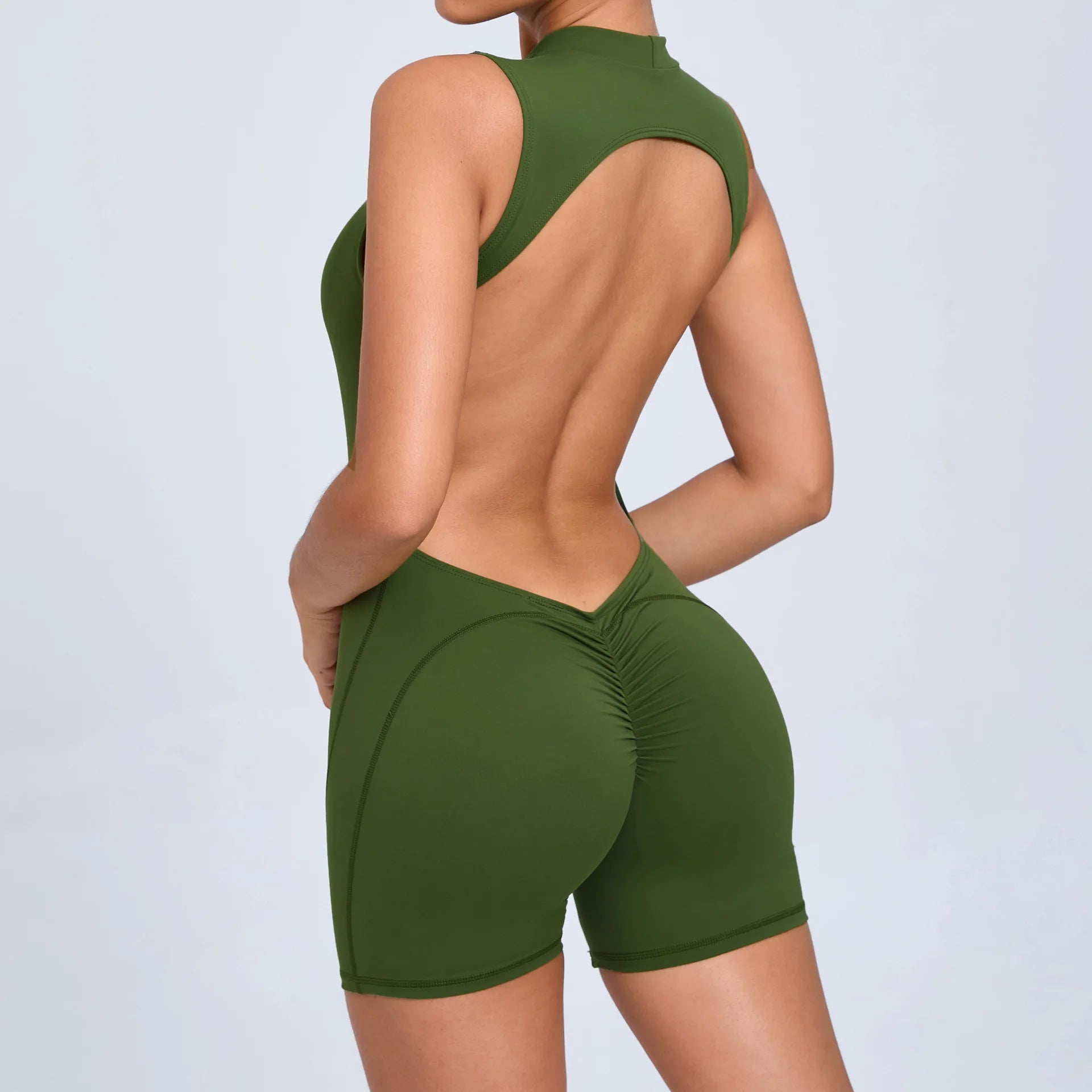 SculptFit Backless Gym Jumpsuit – Einteiliger Bodycon-Romper
