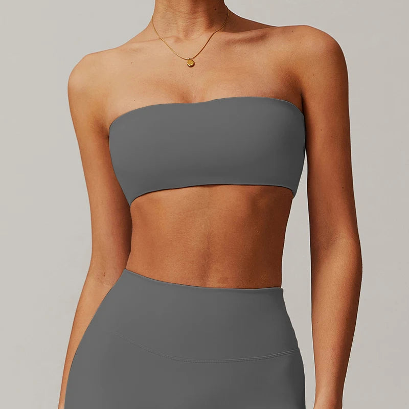 Strapless Sports Bra – Schnelltrocknendes Gym Top für Damen, Yoga & Fitness
