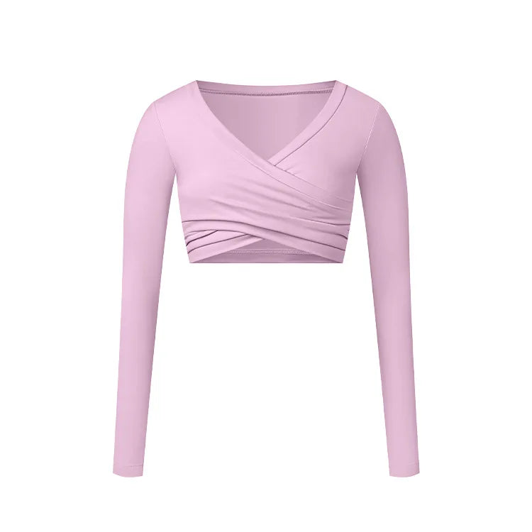 Sport Crop Top – Langärmeliges, schnelltrocknendes Gym Shirt für Yoga und Workout