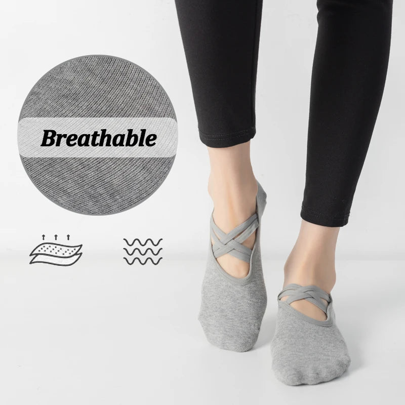 Rutschfeste Yoga-Socken Damen – Komfortable Pilates- und Gym-Socken mit Silikon-Grip
