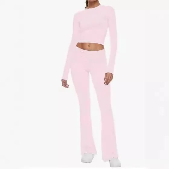 Luxuriöses Modal-Loungewear-Set – Langarmshirt & Schlaghose
