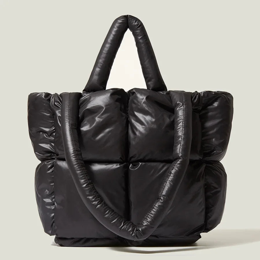 Down Bag Wattierte Damen-Tasche – Weiche Quadratische Schultertasche, Modisch & Zeitlos