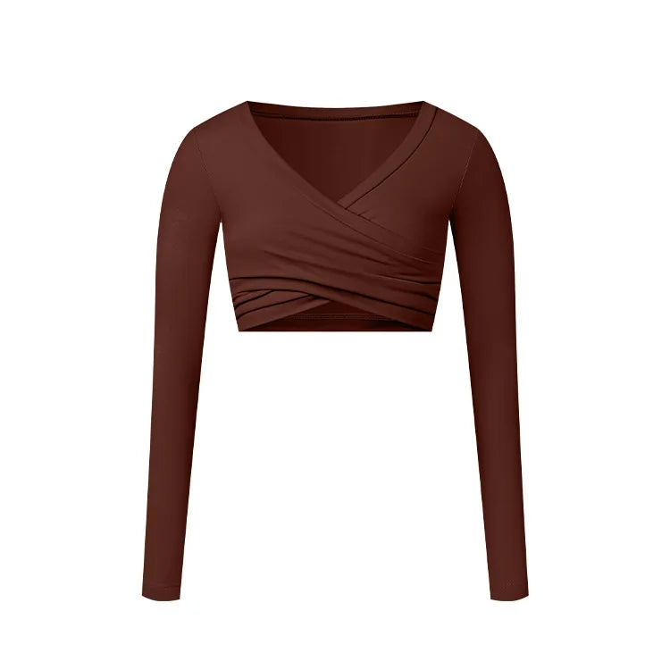 Sport Crop Top – Langärmeliges, schnelltrocknendes Gym Shirt für Yoga und Workout