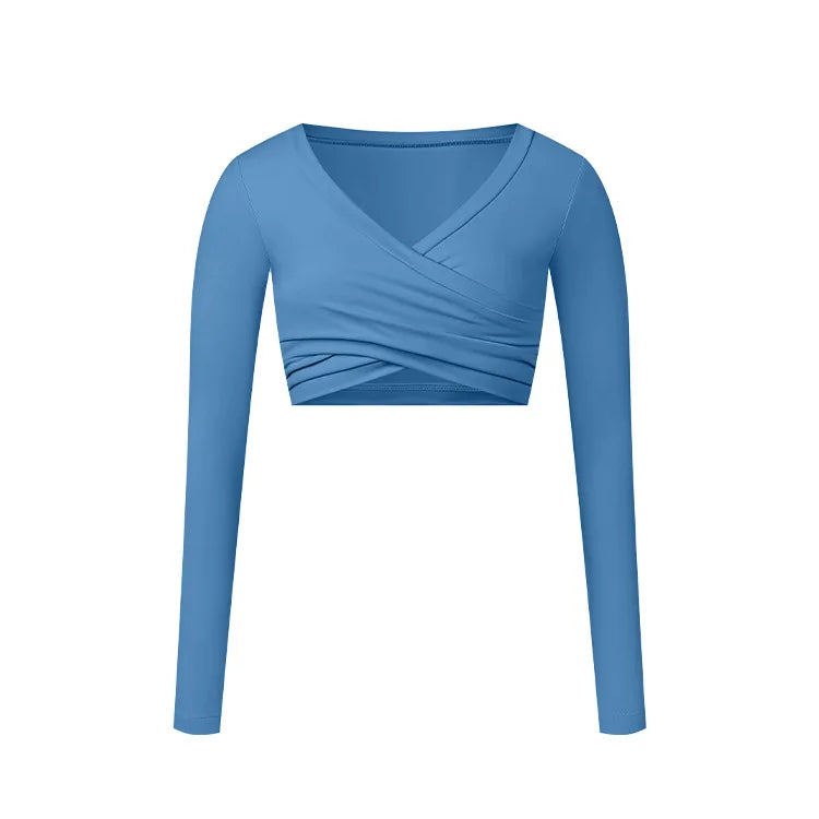 Sport Crop Top – Langärmeliges, schnelltrocknendes Gym Shirt für Yoga und Workout