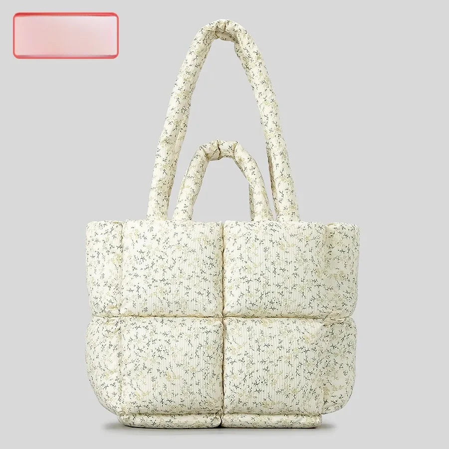 Down Bag Wattierte Damen-Tasche – Weiche Quadratische Schultertasche, Modisch & Zeitlos
