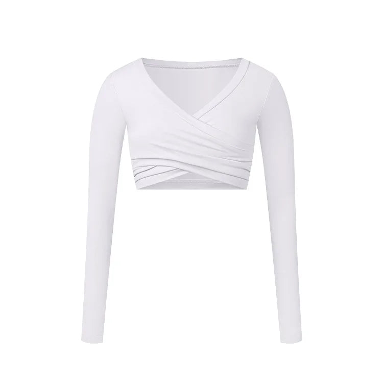 Sport Crop Top – Langärmeliges, schnelltrocknendes Gym Shirt für Yoga und Workout