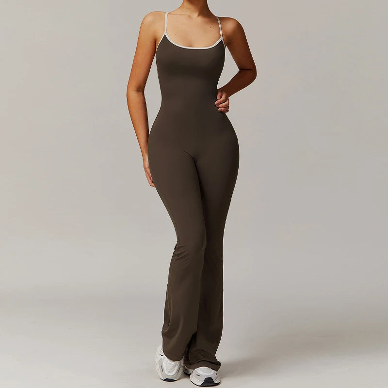 V-Rücken Gym Jumpsuit – Elegante Sportmode für Tanz & Training
