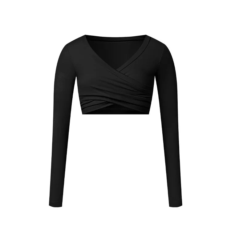 Sport Crop Top – Langärmeliges, schnelltrocknendes Gym Shirt für Yoga und Workout