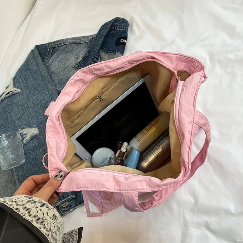 Schultertasche – Leichte Nylon-Handtasche im Casual-Stil für Alltag & Freizeit
