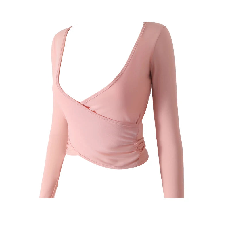 Honeycomb Mesh Langarmshirt – Atmungsaktives Pilates-Top mit Taillenformung