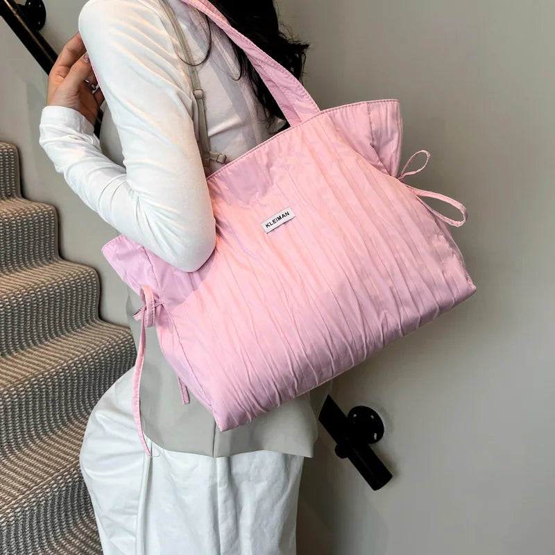 Schultertasche – Leichte Nylon-Handtasche im Casual-Stil für Alltag & Freizeit