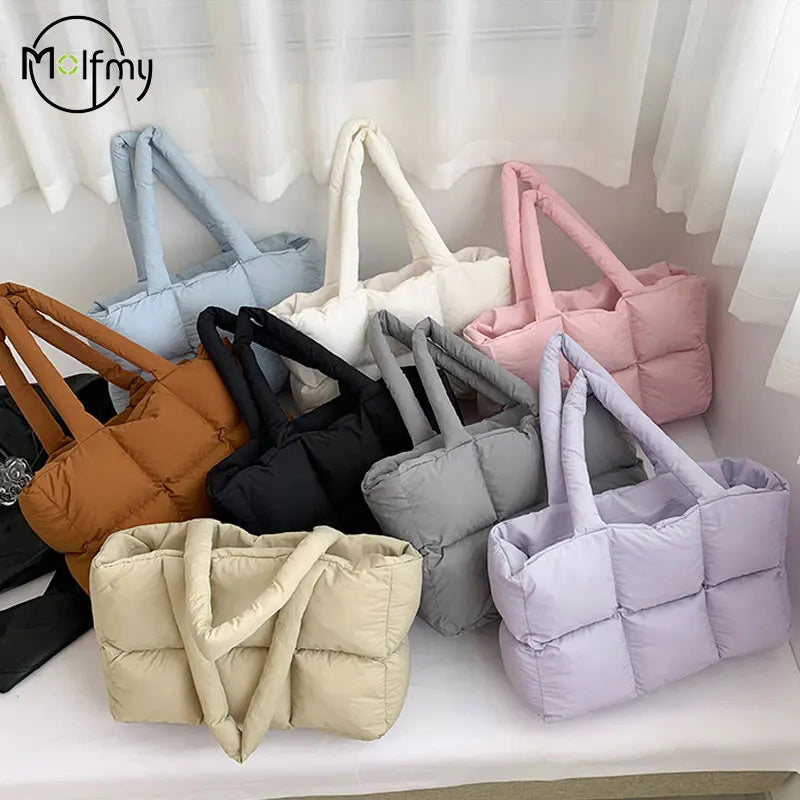 Gesteppte Damen-Handtasche – Weiche, wasserabweisende Schultertasche mit Karomuster